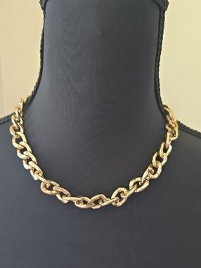 Gold Tone Chain Short Link Necklace - Women Jewelry